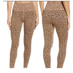 Zella Womens XS High Rise Ribbed Seamless Leggings Animal Print